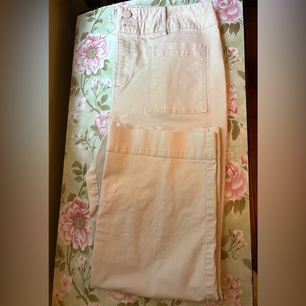 INC International Concepts Women's Cream khaki pants